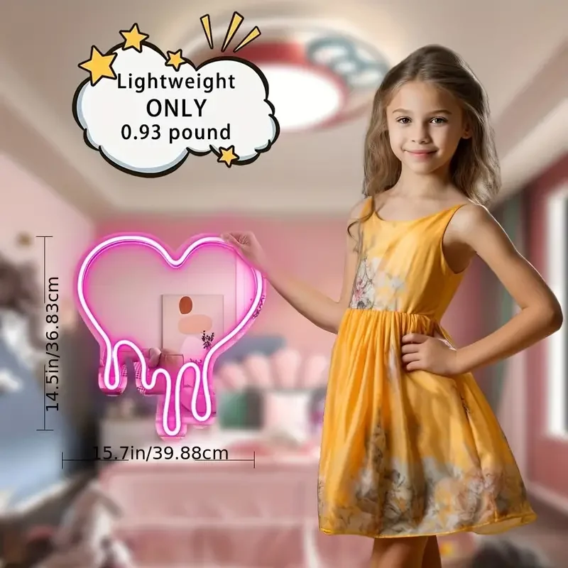 Rebow Free Design Silicone Acrylic Custom Neon Name Sign Logo Pink Love For Wedding Anniversary