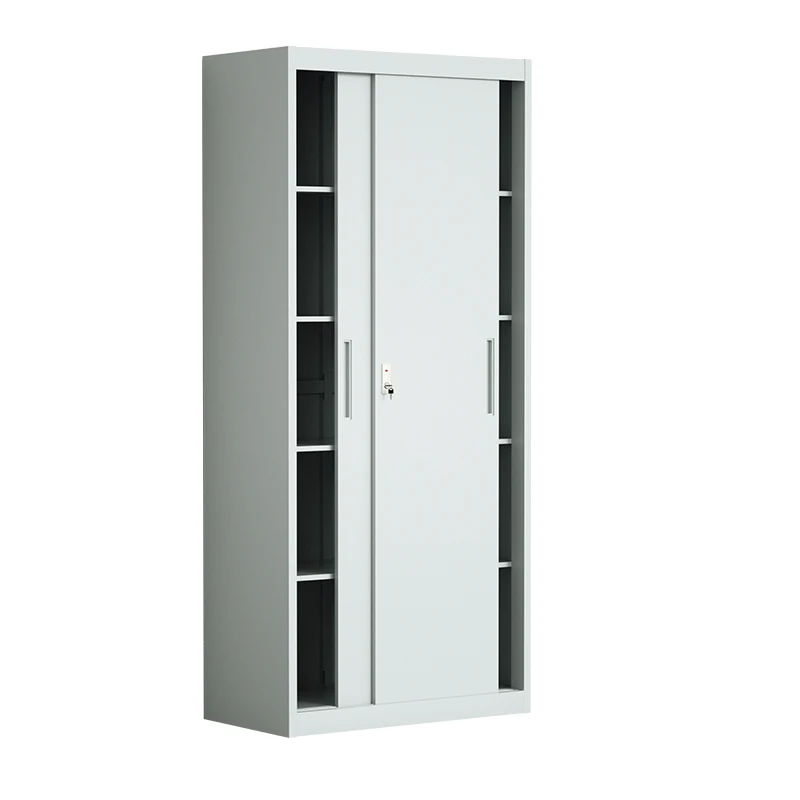 Office Furniture Metal Filling Cabinet Iron Cupboard Steel Cabinet Storage Staff  File Cabinet with 2 Sliding door and 4 shelves