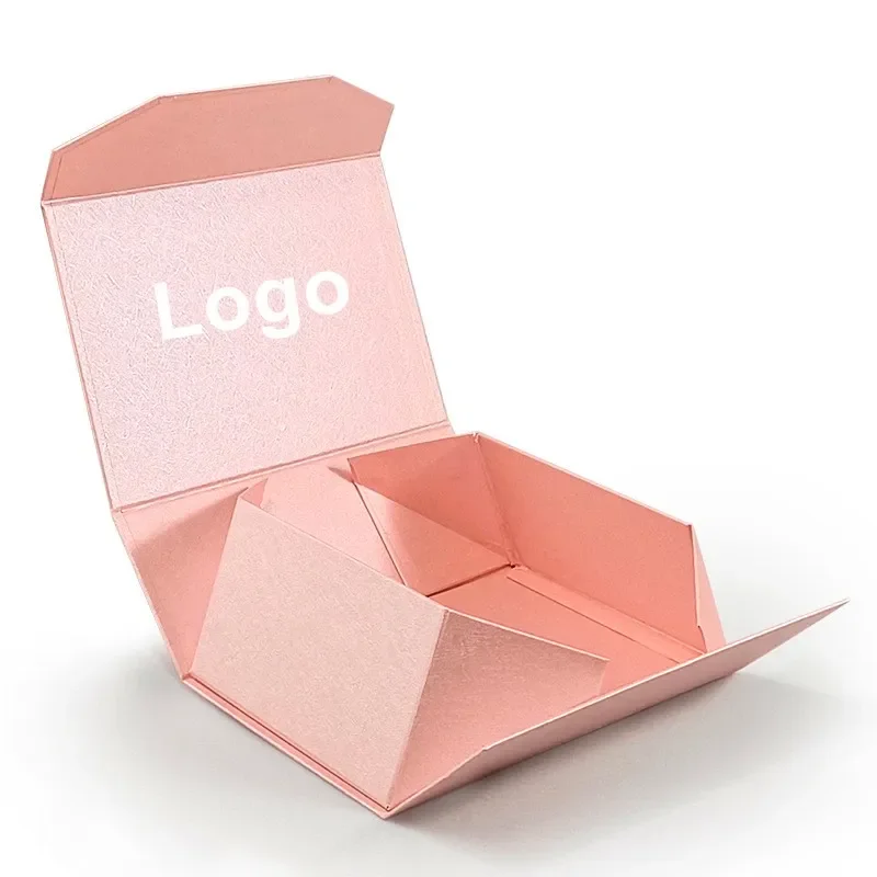 Customized Pink Folding Magnet Box for Shoes Clothing Perfumes Packaging Box Logo Custom Box Gift