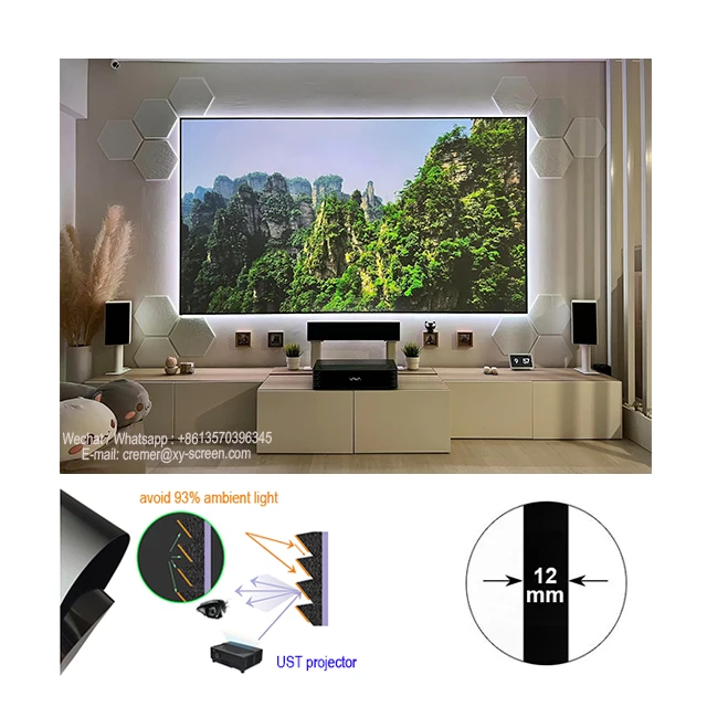 UST ALR PET Crystal BSP ALR Projection Screen for VAVA 4K Chroma Triple Laser Projector