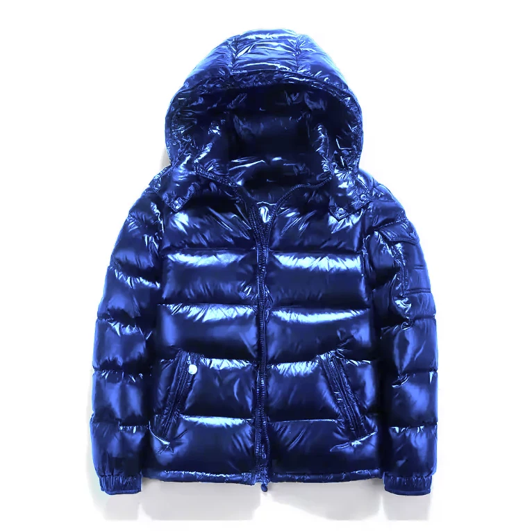 Customized High Quality New Blue Bubble Windproof Waterproof Winter Puffer Jacket  Linght Down Jacket For Man