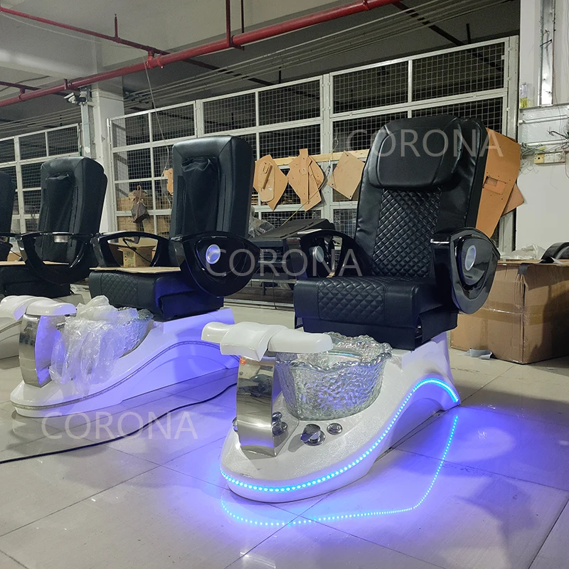 Luxury Modern Salon Furniture Foot Spa Electric Massage Manicure Pedicure Chair No Plumbing