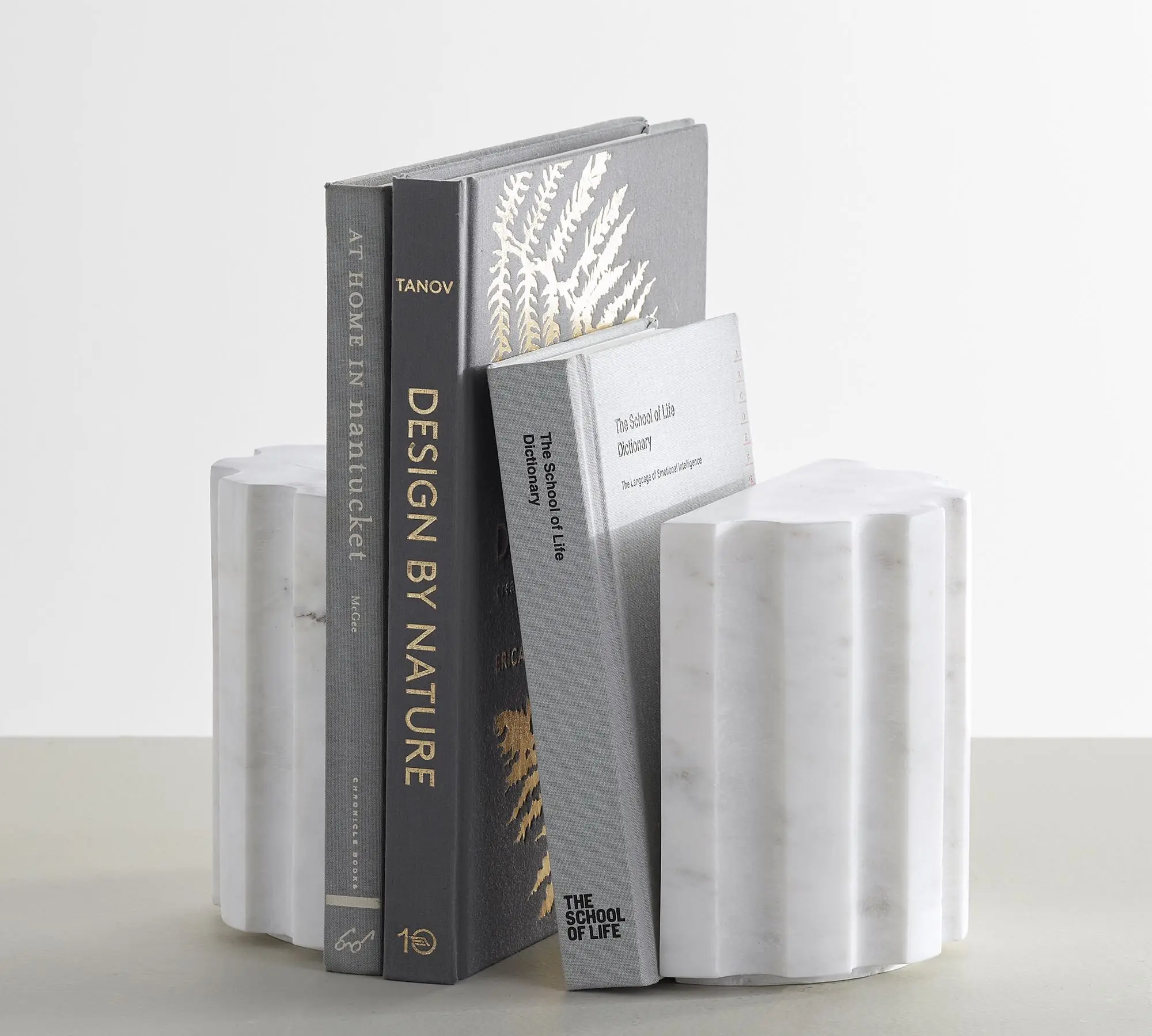 Customize Decoration Luxury White Marble Book Ends - Set of 2