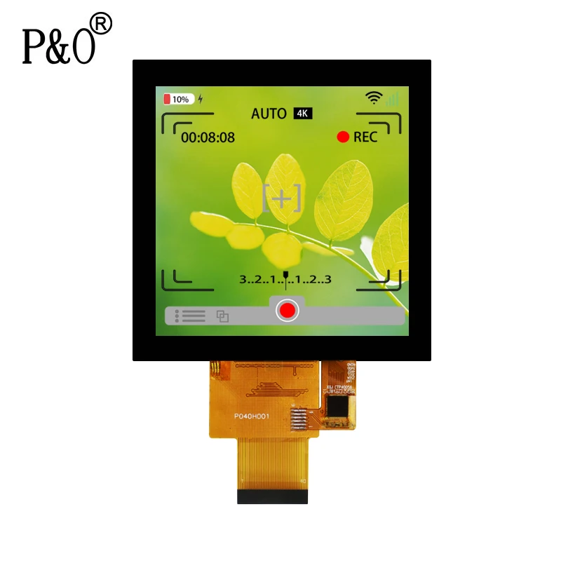 Polcd 3.97 inch 480*480 square all view angle 262k color ctp touch screen for industrial equipment
