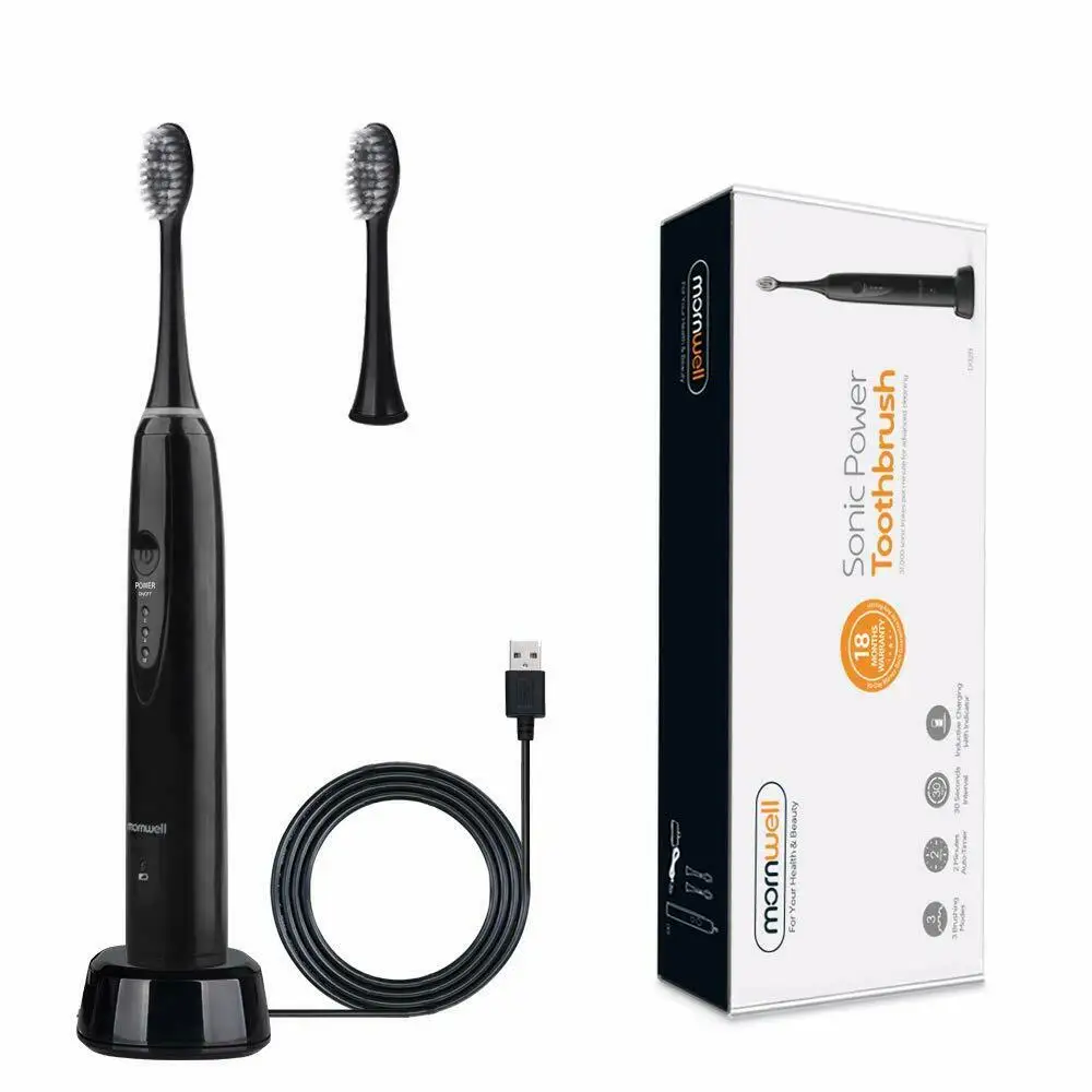 Mornwell D02B Sonic Multi-Function Electric Toothbrush Men 3 Mode USB Charging Rechargeable Toothbrush With 2 Dupont Brush Head