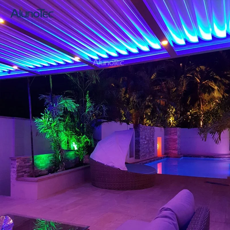 Garden Type Luxury Aluminium Frame Louver Gazebo Pergola Aluminum Opening Roof