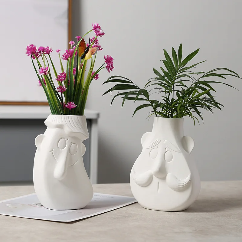 
Household modern style ceramic vase dry flower pot home office desktop decor lovely art design porcelain vase creative gifts 