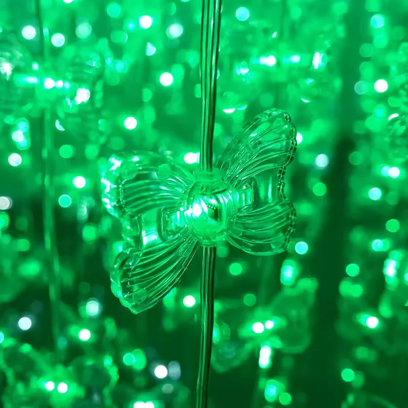 3D Butterfly String Lights Crystal Ball Diamonds RGB DMX LED 3D Pixel Light String for Art-gallery Christmas Decoration