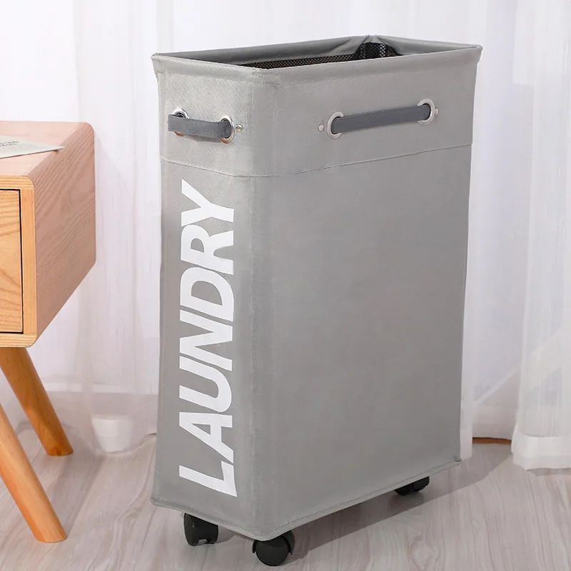 Dirty cloth storage basket splicing handle flexible colored hemp morden luxury wheeled laundry basket with wheels