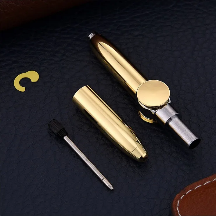 NEW Metal Fidget Spinner Led Pen Creative Stationery Multifunctional Rotating Spinning Pen Light Decompression Toy Gyro Spinner Pen