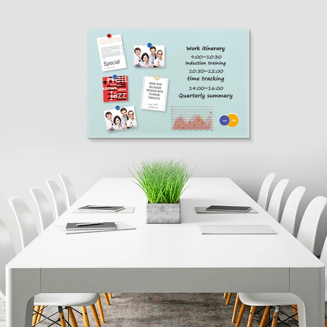 Magnetic Glass Whiteboard Without Frame Board Tempered Writing Glass Board For Meeting Room