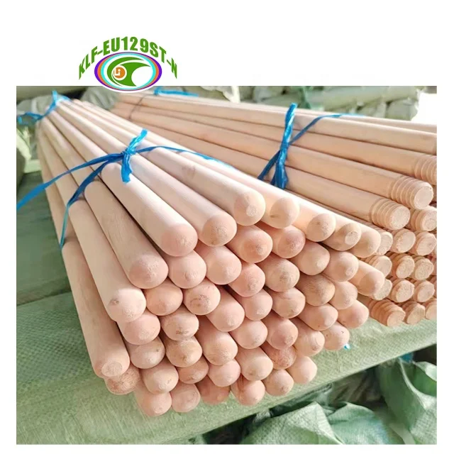 uncovered wooden broom mop brush dustpan stick handle 120cm by 2.2cm customized length 60cm to 150cm diameter 2.2cm to 2.5cm