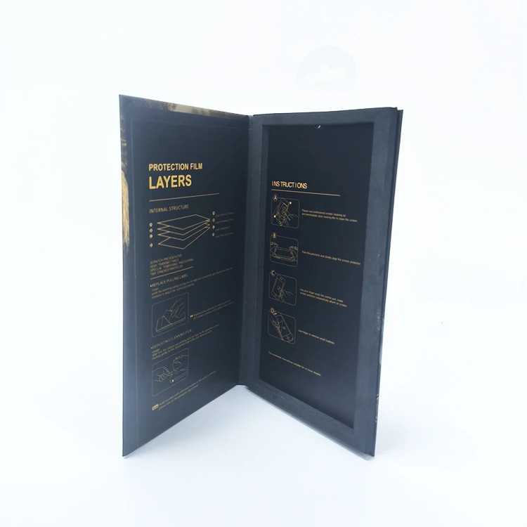 Smart electronics mobile phone 3D glass packaging box hardcover custom uv print logo tempered film paper box