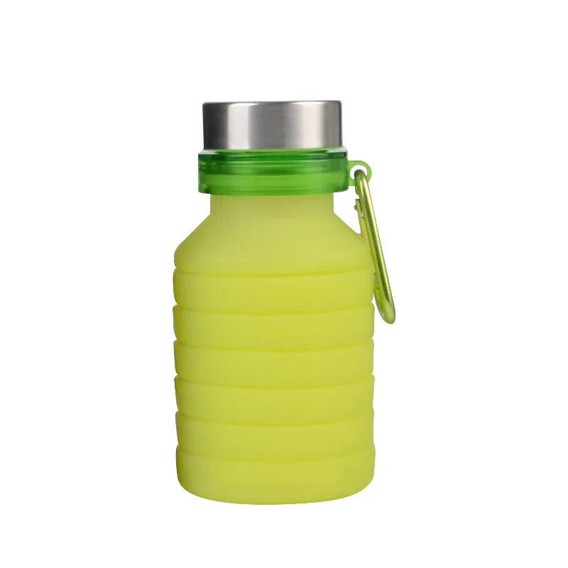Customized Logo ECO BPA Free Foldable Sports Drinking Silicone Collapsible Water Bottle