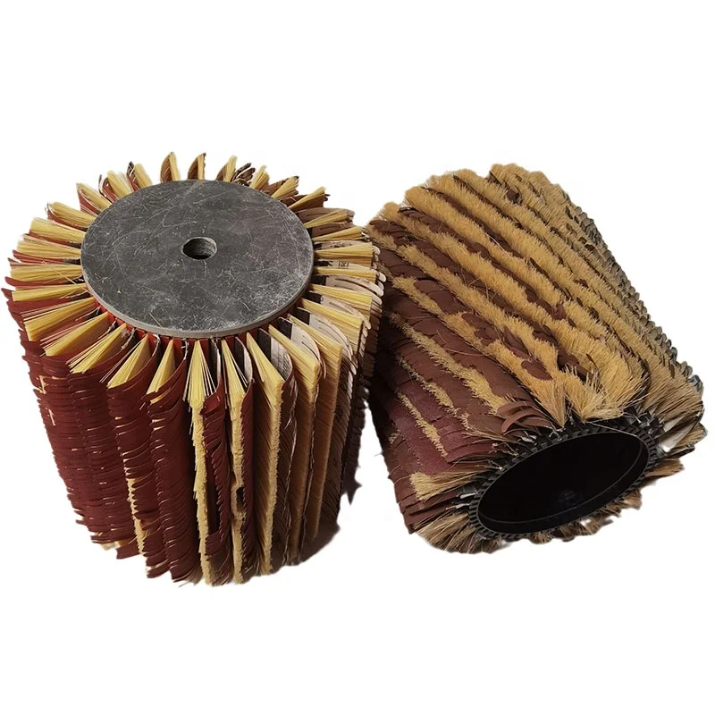 Wheel sander sandpaper brush sisal hemp strip brush roller wood polishing sisal hemp brush strip