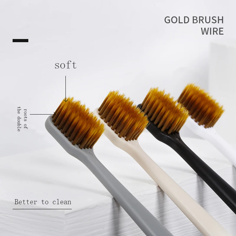 Wide toothbrush head 48 brush hole Better cleaning power Gold bristle soft bristles brush Men Flame brush wire