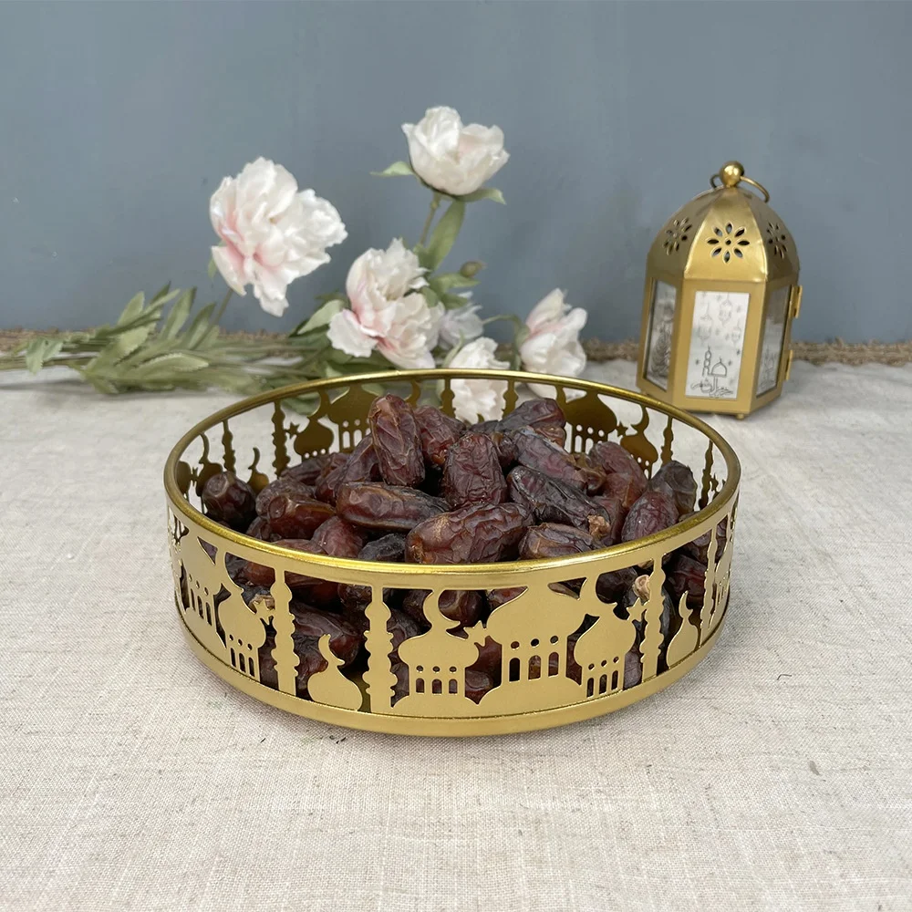 Muslim iron Ramadan plate set 3 pcs EID mubarak decoration ramadan metal tray decoration ramadan kareem