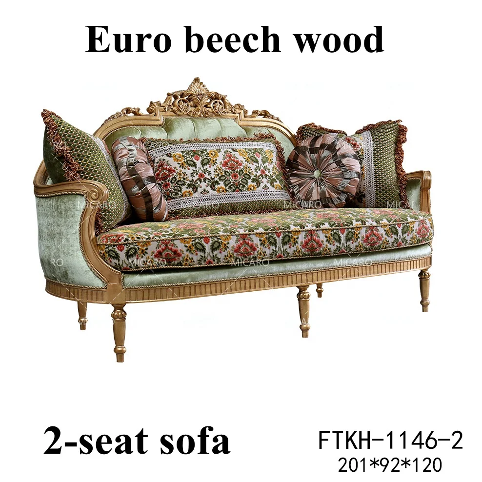 Italian classic furniture living room high quality velvet fabric curved sofa set