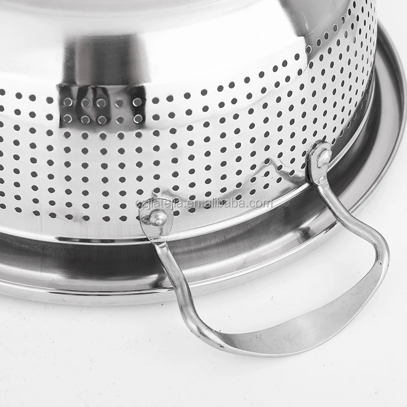 Stainless steel kitchenware steel rice/sink colander with legs