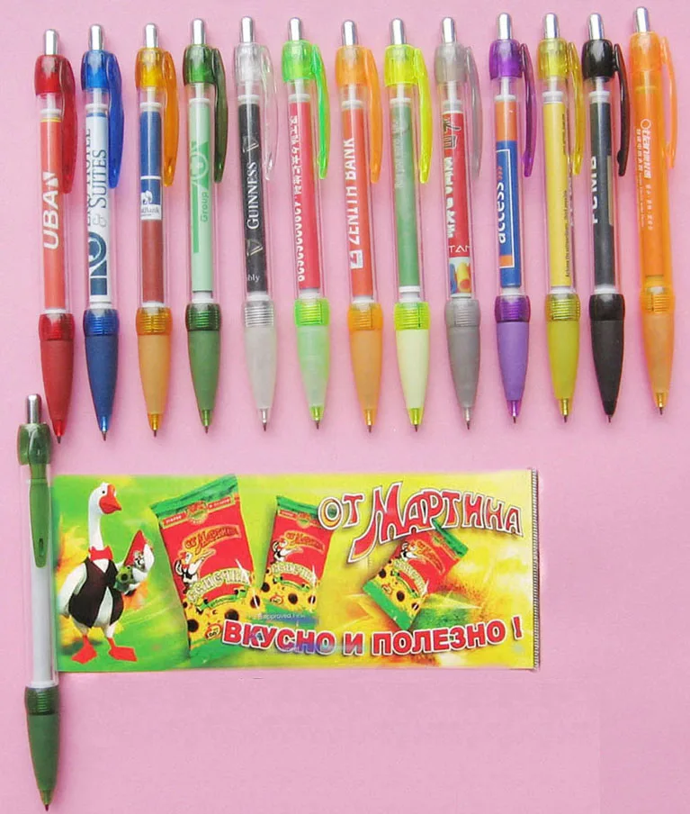 Factory Direct Sale Promotional Advertising Recycled Paper Roll Ballpoint Pen Plastic Flag Banner Pen