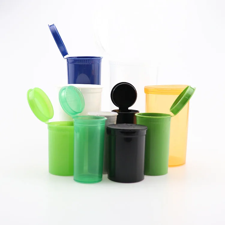 Custom Child 13 19 30 60 Dram PP Bottle Pop Top Tube Round Plastic Bottle Factory Direct Sale Child Resistant Plastic Tube