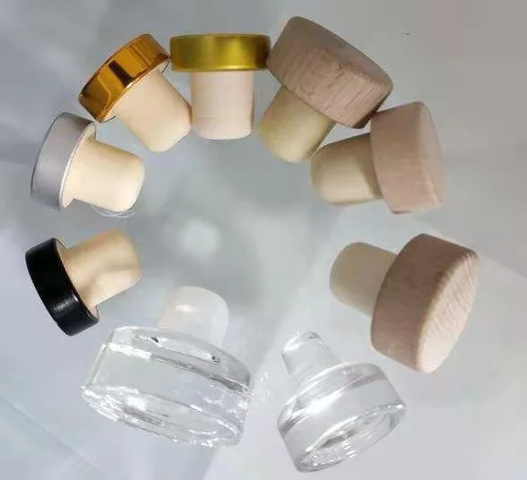 Cheap  250ML 500ML Clear/Frosted Juice Drink Glass Bottle with Wood Crok