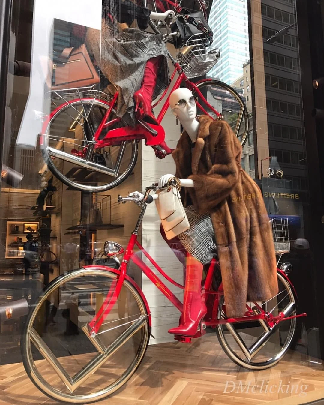 Stainless steel display bicycle window display exhibits luxury window metal decoration products Stainless Steel Products