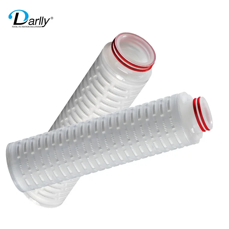 Cost effective alternative 0.04/0.1 um hydrophilic asymmetric PES membrane pleated filter industrial water filter for beverage