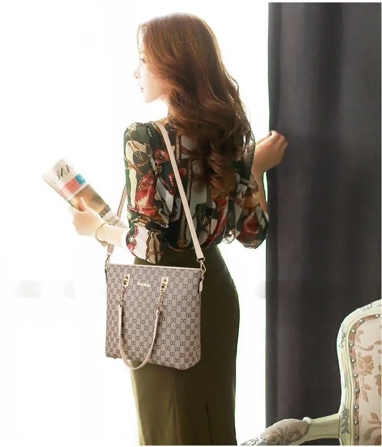 2019 famous brands tote pu leather Shoulder hand bag designer 6 pcs handbag set