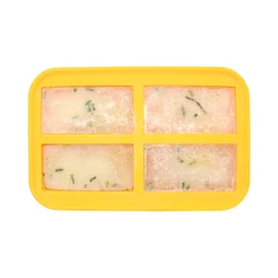 Легко освободить 4 отсека 250 мл силиконовые суп-соус замораживания поднос кубика льда силикона Замораживания Лоток с пластиковой крышкой