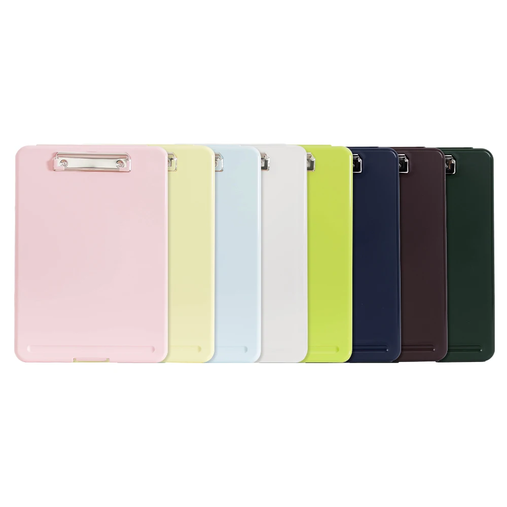 Wholesale A4 File Storage Folder Plastic Storage Clipboard with Low Profile Clip