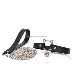 Gothic Choker Necklaces Black Pu Leather Collar Women Vintage Punk Rock O Ring Adjustable Spike Choker Cosplay Necklace