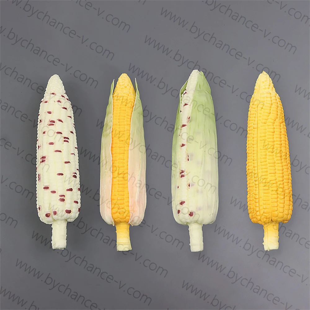 Visual Merchandising Props Realistic Artificial PU corn Faux purple waxy corn for restaurant Crops industry decor display