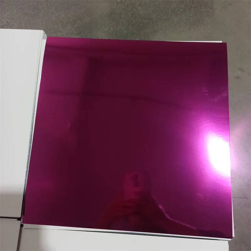 Wholesale Metallic Cardboard Mirror Paper Holographic Paper For Gift Bag Packing