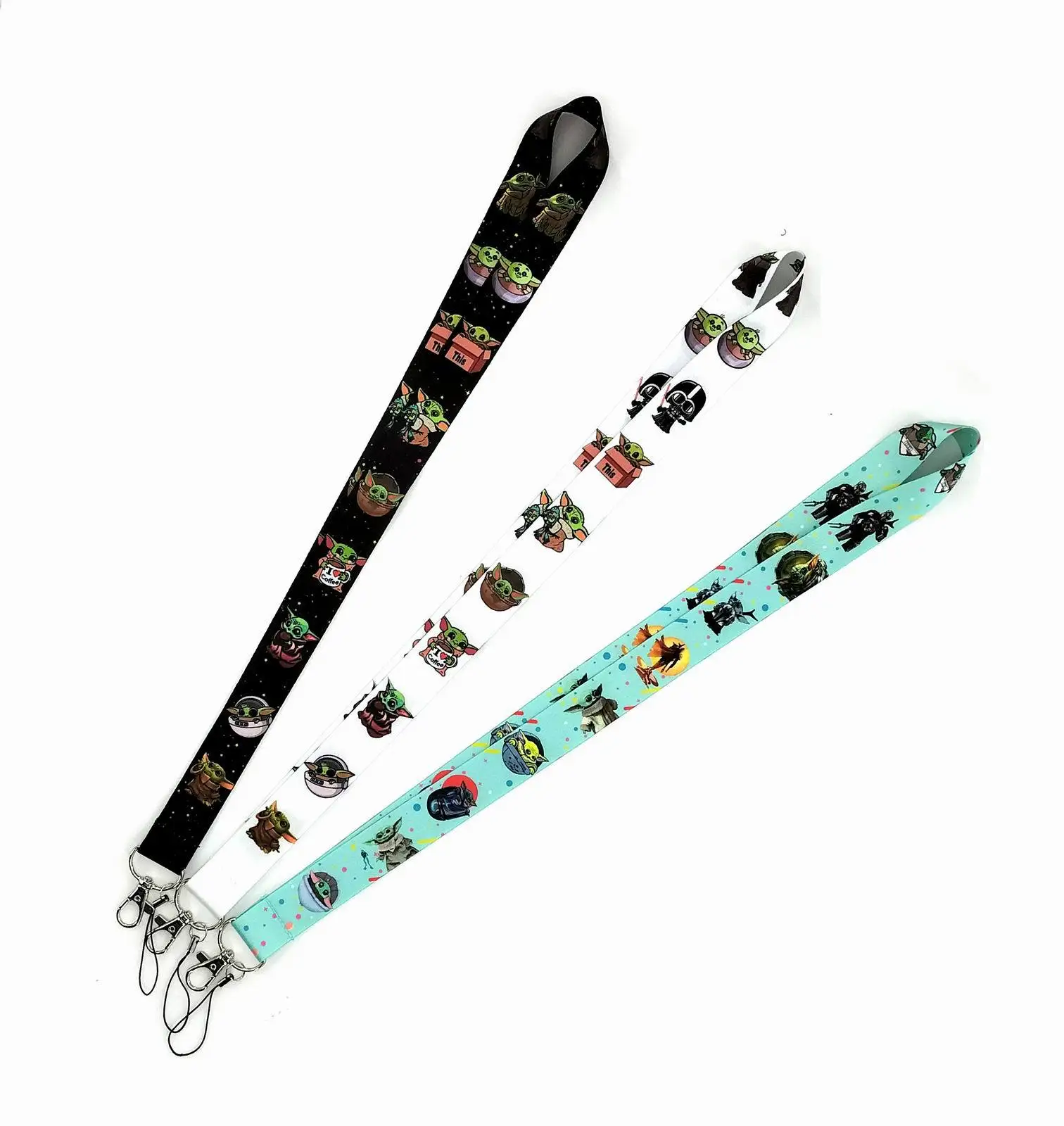 Custom Logo Cute Cartoon Star Baby Yoda Wars Lanyard Wholesale Phone Lanyards Polyester Anti-Lost Promotional Gift Neck Strap