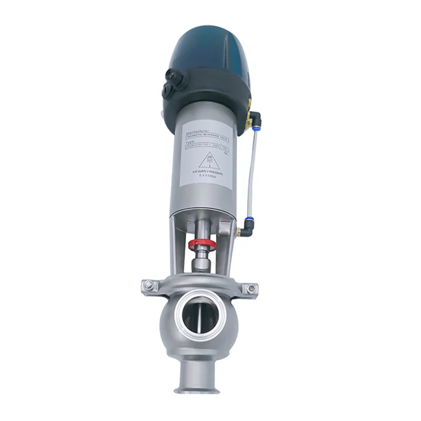 38.1mm Food grade clamping L type  reversing control valve with intelligent blue head