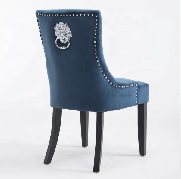 
Wood and fabric Lion Head Chair 