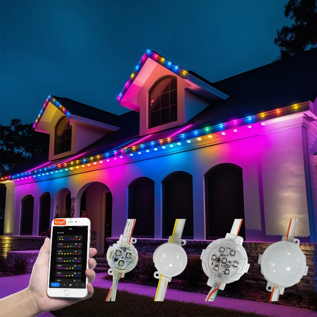 High Quality Ws2811 Module Led Neon Eaves lights Changeable Color 12v RGBW DMX Controller Strip Led Pixel Light