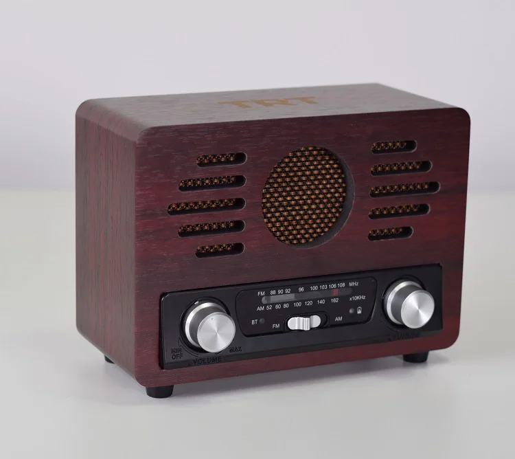 All in one retro wooden home radio, portable antique for home or outdoor use