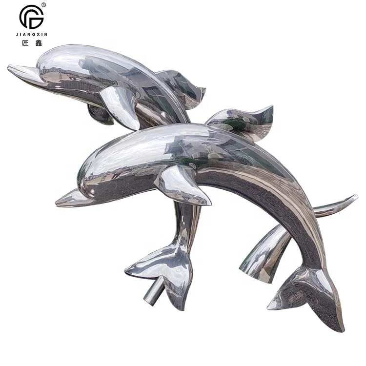 Life size outdoor stainless steel modern metal  statues sculpture for garden