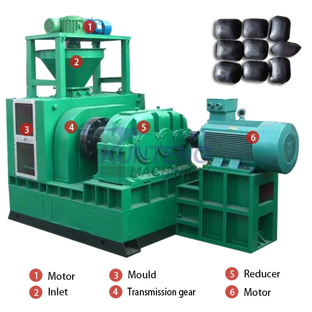 1-30T/H Customizable Egg Shaped Coal Press Machine Compressed Charcoal Machine Equipment Production Fuel Briquettes