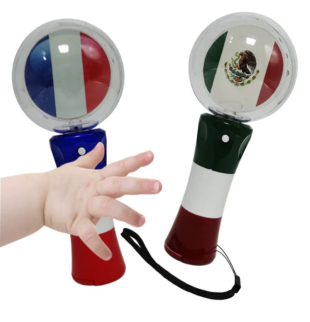 Custom Led Spinning Ball Toy Flashing Handheld Magic Colorful Light Up Toy Wand for Kids