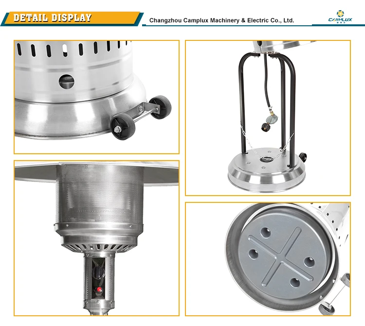 Garden Stainless Steel Modern Style Outdoor Stocked Umbrella Gas Patio Heater