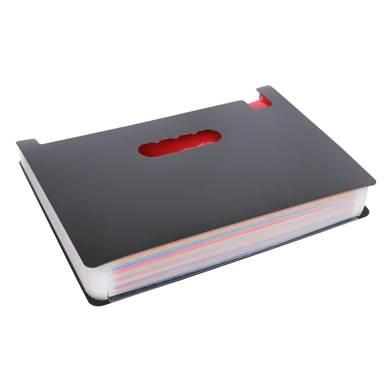 Custom Transparent Rainbow Expanding File Folder Accordion File 24 Pockets Organizer With Tag Large Capacity Wallet For School