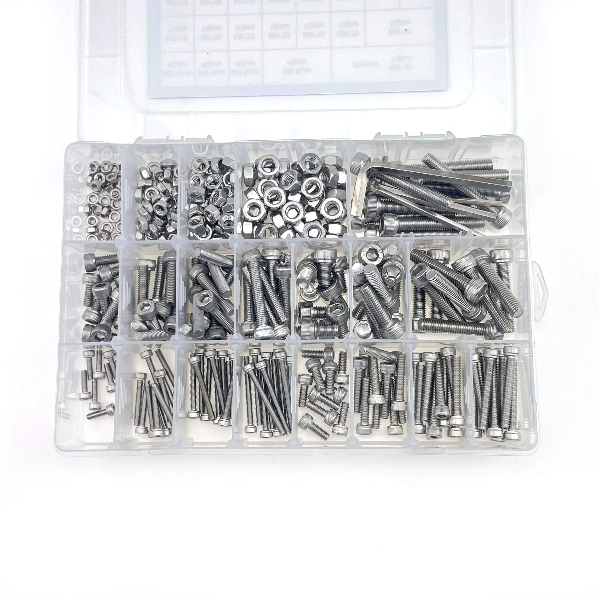 China Manufacture 320 pcs Cylinder Head Hexagon Screw  Hex Nuts Assortment Kit