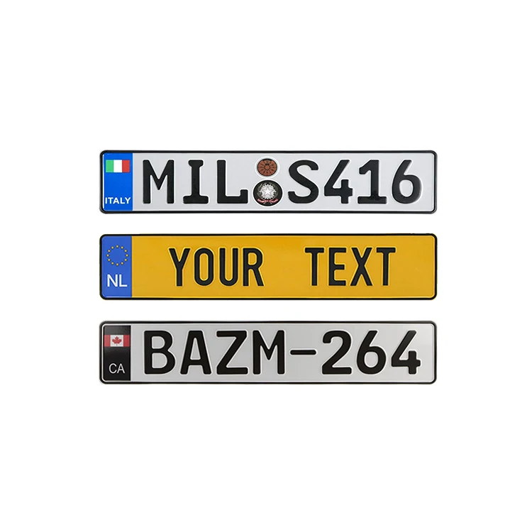 Car Accessories Aluminum Number Plate Reflective Film Steet Sign Blank IRL