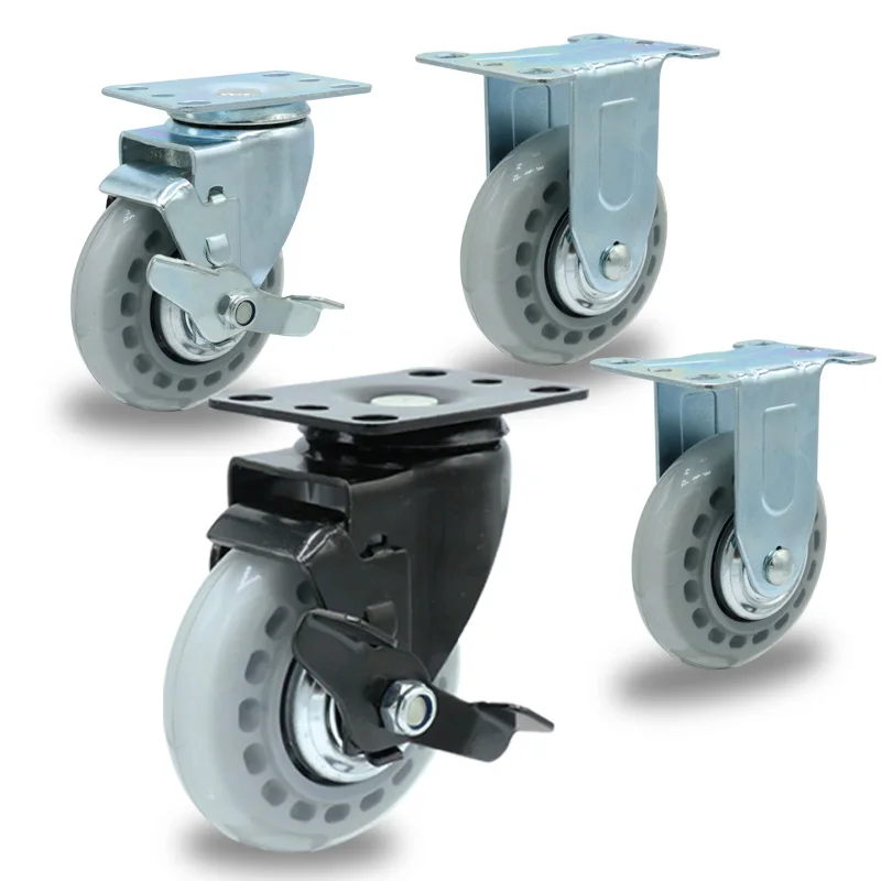 4 inch pu impact resistant 150kg load capacity casters polyurethane wheel for trolley