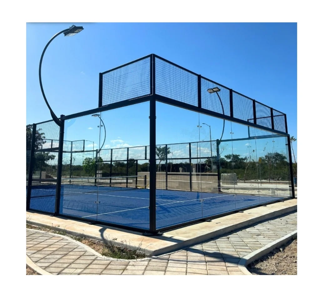 12mm Tempered Glass 13.52mm Laminate Glass Panoramic Padel Tennis Court with Panoramic Hardware Fitting Set Price