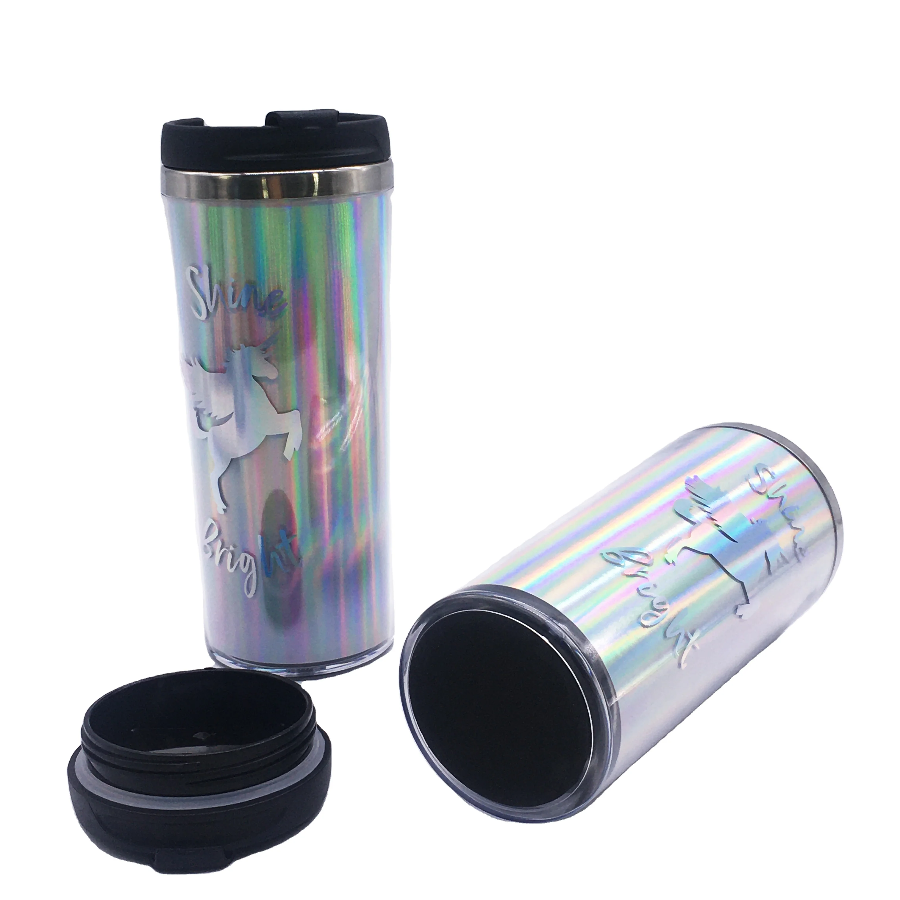 Christmas  Double Pared Plastic Glitter Double Wall Promotional Manufacturer Plastic Drinking cups