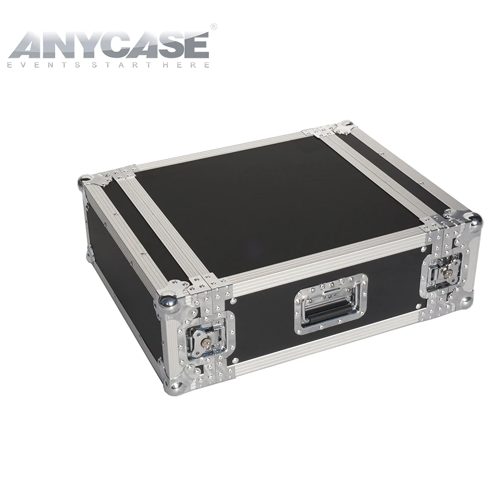ANYCASE 2U 3U Rack Case 18' 20' Depth Customized Black Shock Proof 2U Case for Audio Computer Laptop